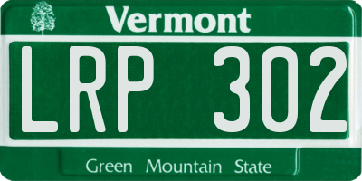 VT license plate LRP302