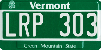 VT license plate LRP303