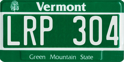 VT license plate LRP304
