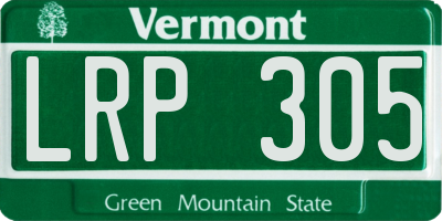 VT license plate LRP305