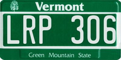 VT license plate LRP306