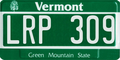 VT license plate LRP309