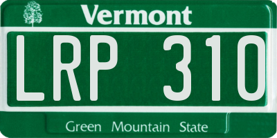 VT license plate LRP310