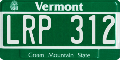 VT license plate LRP312