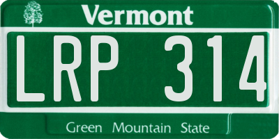 VT license plate LRP314