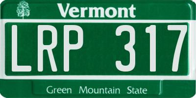 VT license plate LRP317