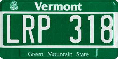 VT license plate LRP318