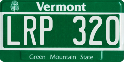 VT license plate LRP320
