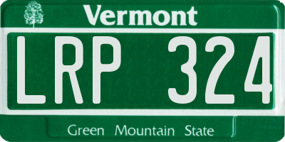 VT license plate LRP324
