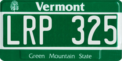VT license plate LRP325