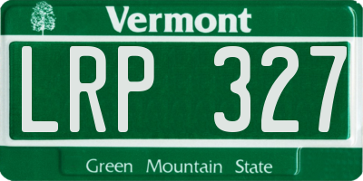 VT license plate LRP327
