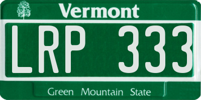 VT license plate LRP333