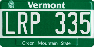 VT license plate LRP335