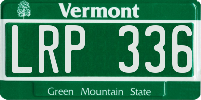 VT license plate LRP336