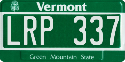 VT license plate LRP337