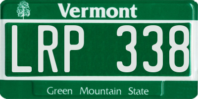 VT license plate LRP338