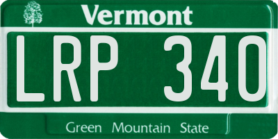 VT license plate LRP340