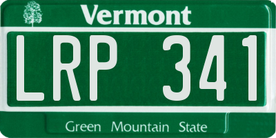 VT license plate LRP341