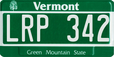 VT license plate LRP342
