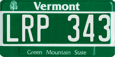 VT license plate LRP343