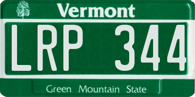 VT license plate LRP344