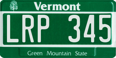 VT license plate LRP345