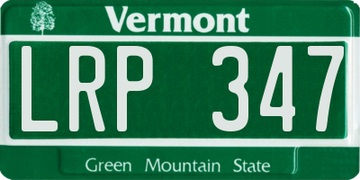 VT license plate LRP347