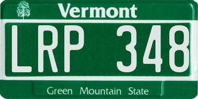 VT license plate LRP348