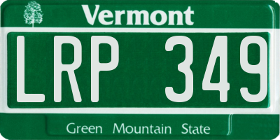 VT license plate LRP349
