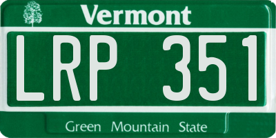 VT license plate LRP351
