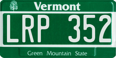 VT license plate LRP352