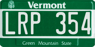 VT license plate LRP354