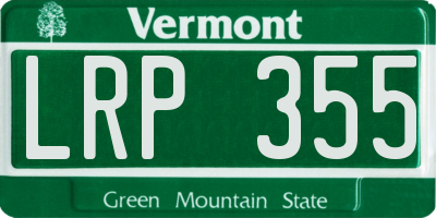 VT license plate LRP355