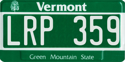 VT license plate LRP359
