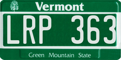 VT license plate LRP363