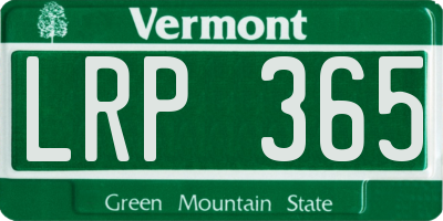 VT license plate LRP365