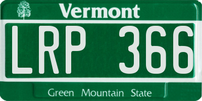 VT license plate LRP366