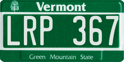 VT license plate LRP367