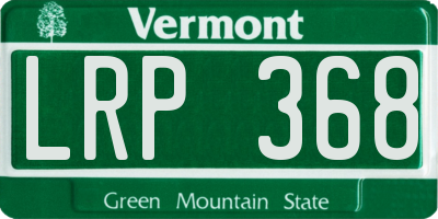 VT license plate LRP368