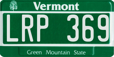 VT license plate LRP369