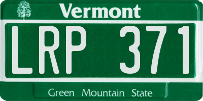VT license plate LRP371