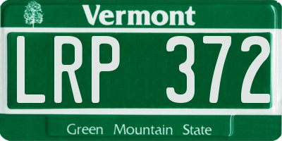 VT license plate LRP372