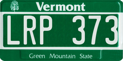 VT license plate LRP373