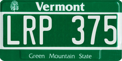 VT license plate LRP375