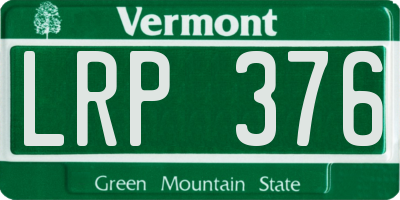 VT license plate LRP376