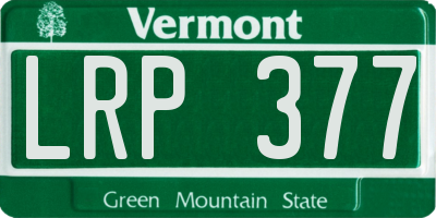 VT license plate LRP377