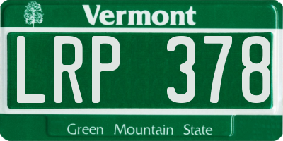 VT license plate LRP378