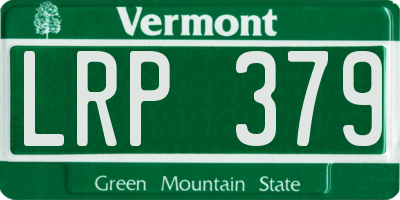 VT license plate LRP379