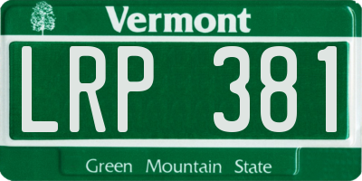 VT license plate LRP381