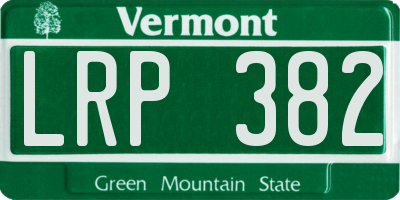VT license plate LRP382